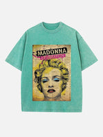 Madonna Print Round Neck T-shirt