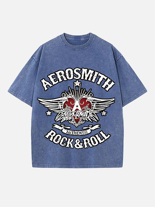 Aerosmith Print Round Neck T-shirt