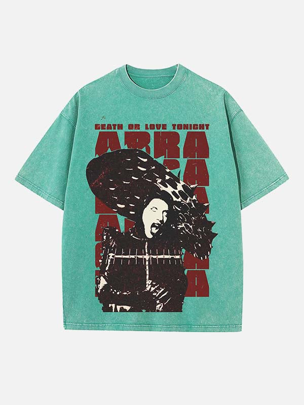 Lady Gaga Print Round Neck T-shirt