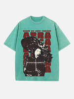 Lady Gaga Print Round Neck T-shirt