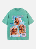 Cardi B Print Round Neck T-shirt
