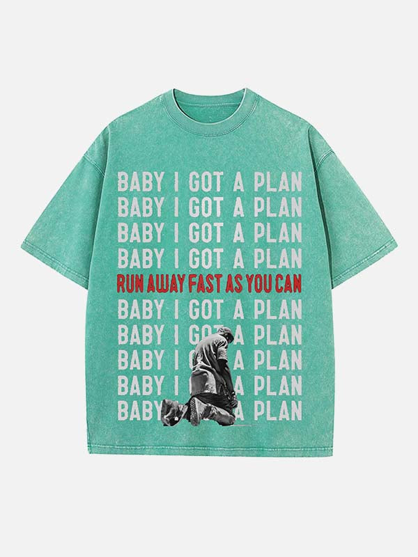 Kanye West Print Round Neck T-shirt