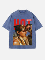 LE SSERAFIM Hong Eunchae Print Round Neck T-shirt