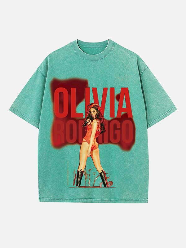 Olivia Rodrigo Print Round Neck T-shirt