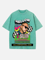 J Balvin Print Round Neck T-shirt