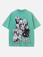 Avril Lavigne Print Round Neck T-shirt