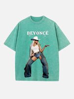 Beyoncé Print Round Neck T-shirt