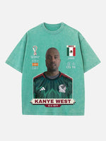 Kanye West Print Round Neck T-shirt