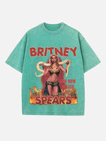 Britney Spears Print Round Neck T-shirt