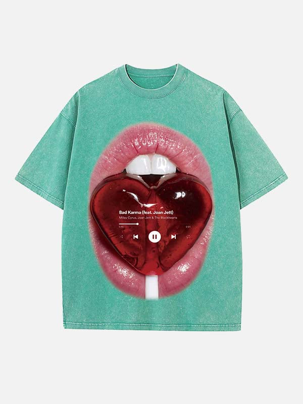 Miley Cyrus Print Round Neck T-shirt