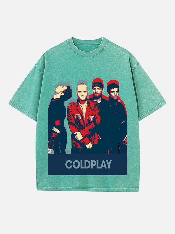 Coldplay Print Round Neck T-shirt