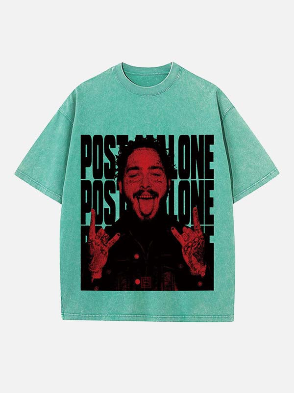 Post Malone Print Round Neck T-shirt