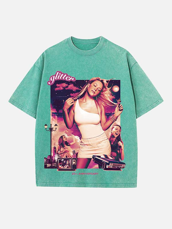 Mariah Carey Print Round Neck T-shirt