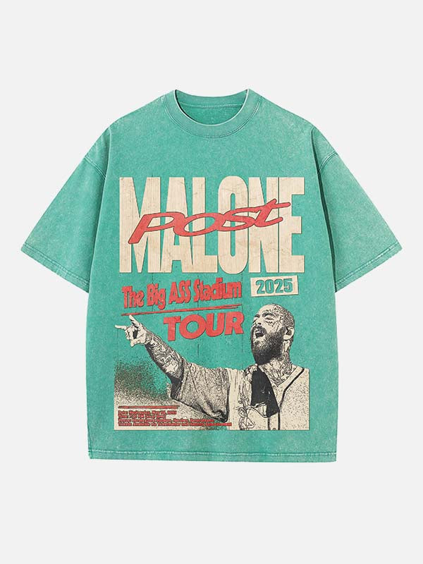 Post Malone Print Round Neck T-shirt