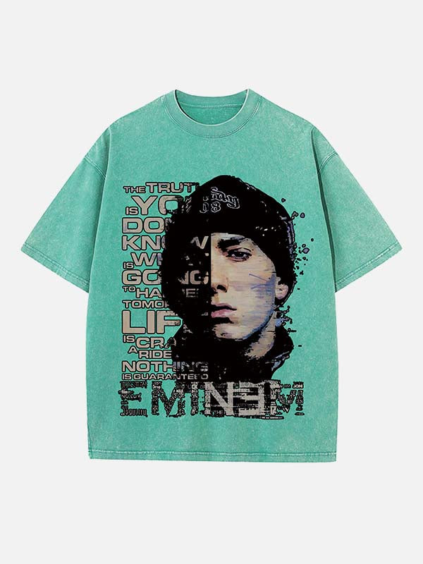 Eminem Print Round Neck T-shirt