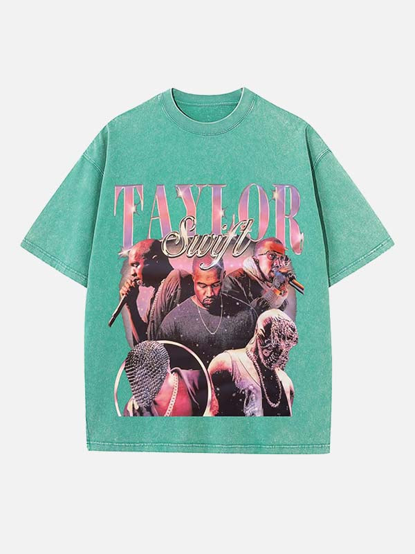 Kanye West Print Round Neck T-shirt