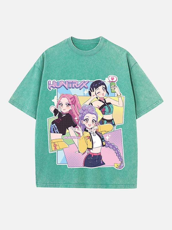 HUNTR/X Print Round Neck T-shirt