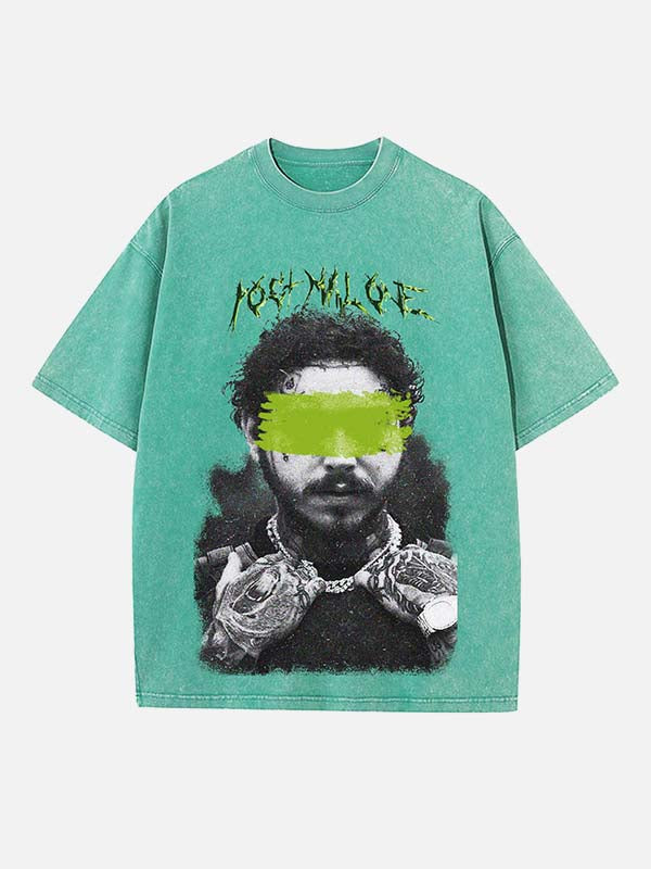 Post Malone Print Round Neck T-shirt