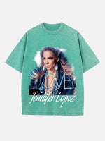 Jennifer Lopez Print Round Neck T-shirt