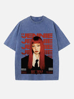 BLACKPINK Jennie Print Round Neck T-shirt