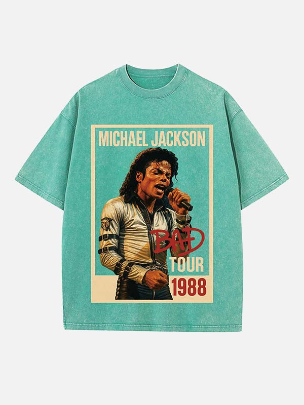 Michael Jackson Print Round Neck T-shirt