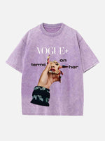 Rihanna Print Round Neck T-shirt