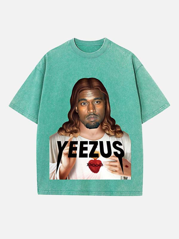 Kanye West Print Round Neck T-shirt