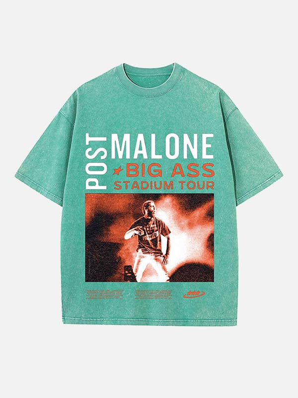 Post Malone Print Round Neck T-shirt