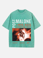 Post Malone Print Round Neck T-shirt
