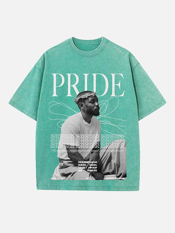 Kendrick Lamar Print Round Neck T-shirt