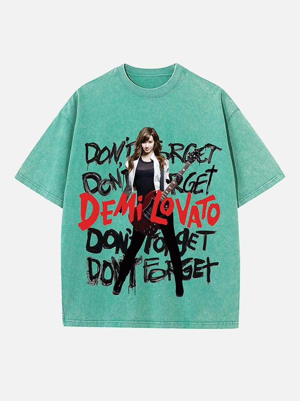 Demi Lovato Print Round Neck T-shirt