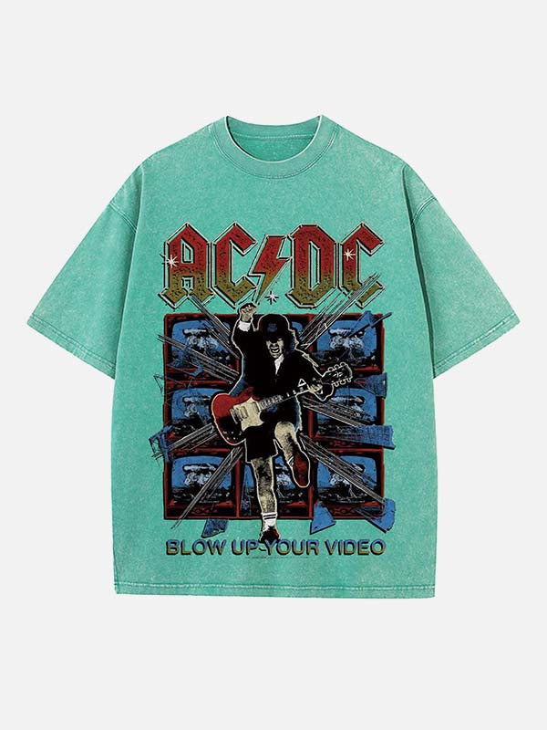 AC/DC Print Round Neck T-shirt
