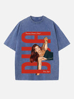 Dua Lipa Print Round Neck T-shirt