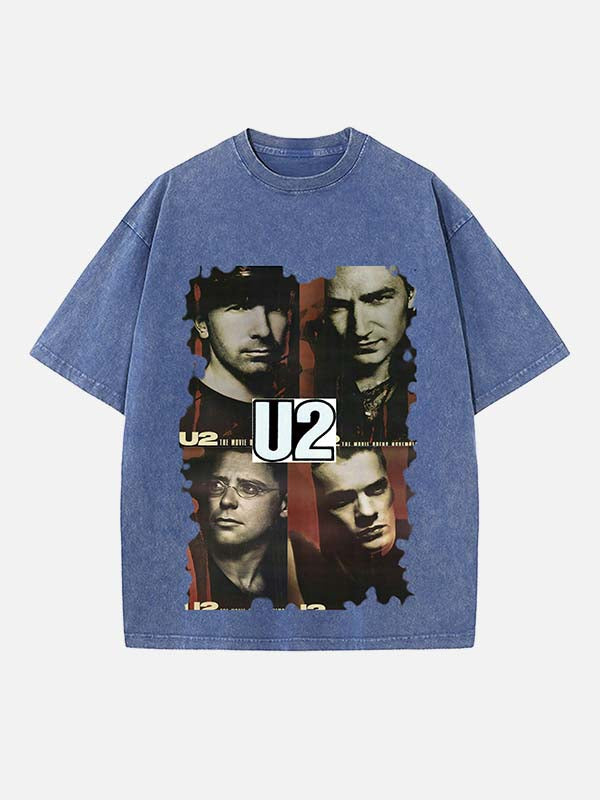 U2 Print Round Neck T-shirt