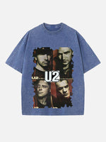 U2 Print Round Neck T-shirt