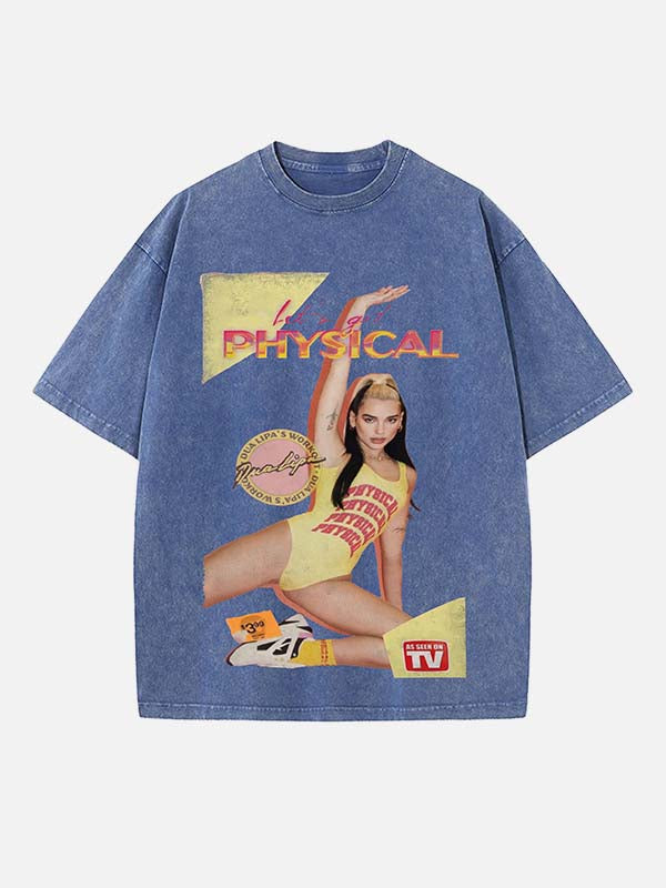 Dua Lipa Print Round Neck T-shirt