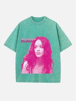 Rihanna Print Round Neck T-shirt
