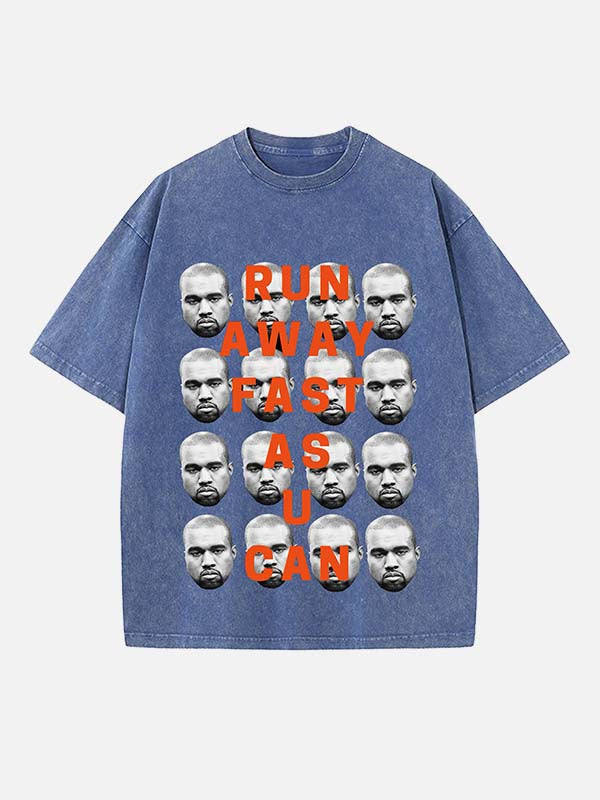 Kanye West Print Round Neck T-shirt