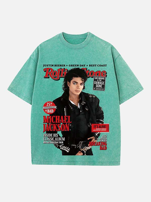 Michael Jackson Print Round Neck T-shirt