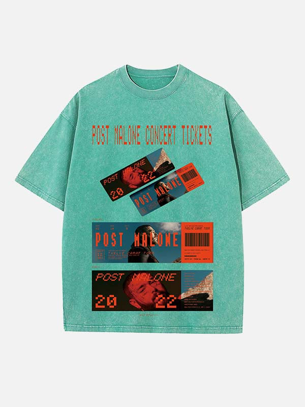 Post Malone Print Round Neck T-shirt
