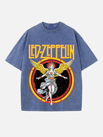 Led Zeppelin Print Round Neck T-shirt