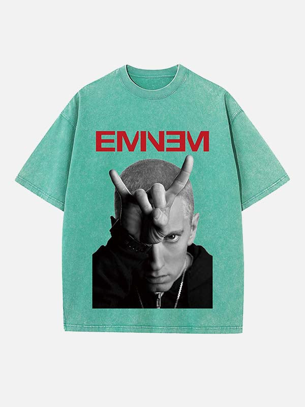 Eminem Print Round Neck T-shirt