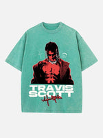 Travis Scott Print Round Neck T-shirt