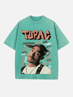 2Pac Print Round Neck T-shirt