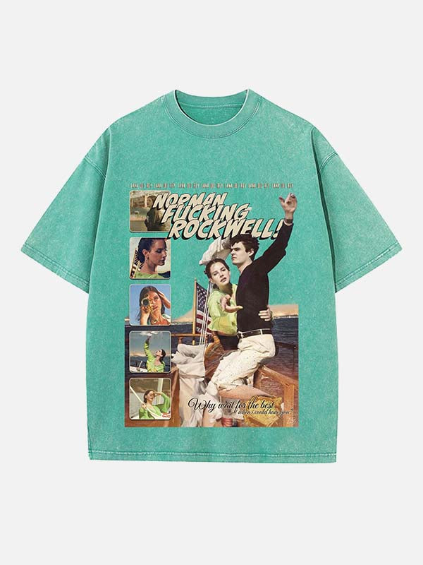 Lana Del Rey Print Round Neck T-shirt