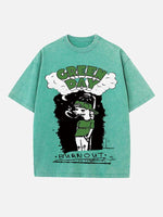 Green Day Print Round Neck T-shirt