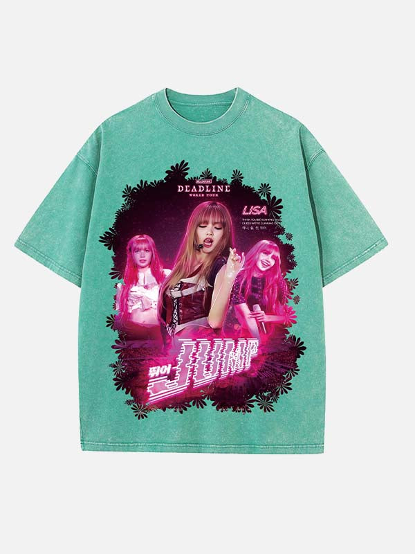 BLACKPINK Lisa Print Round Neck T-shirt