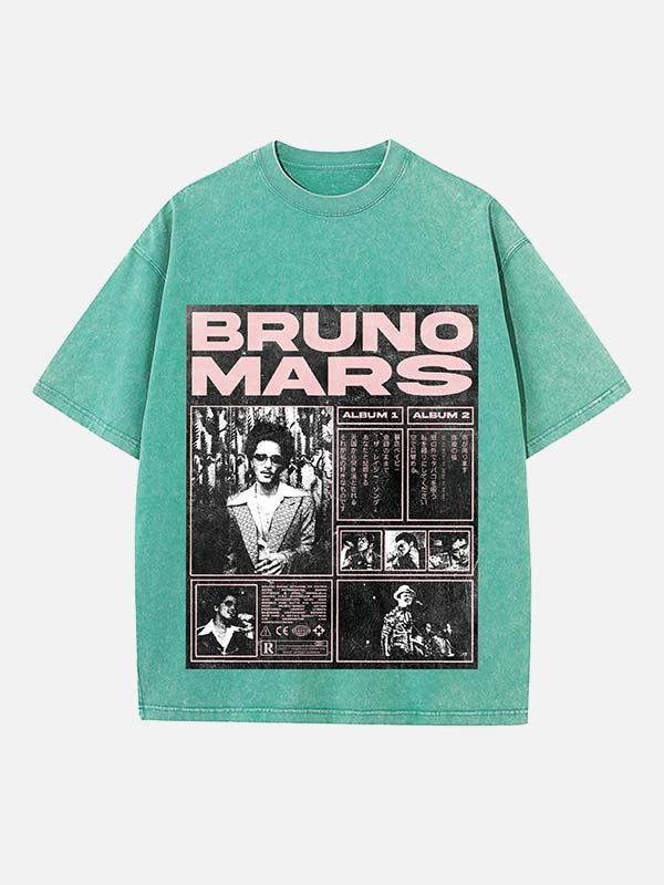Bruno Mars Print Round Neck T-shirt