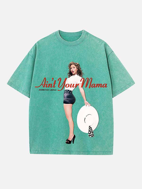 Jennifer Lopez Print Round Neck T-shirt