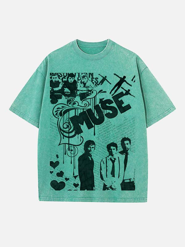 Muse Print Round Neck T-shirt